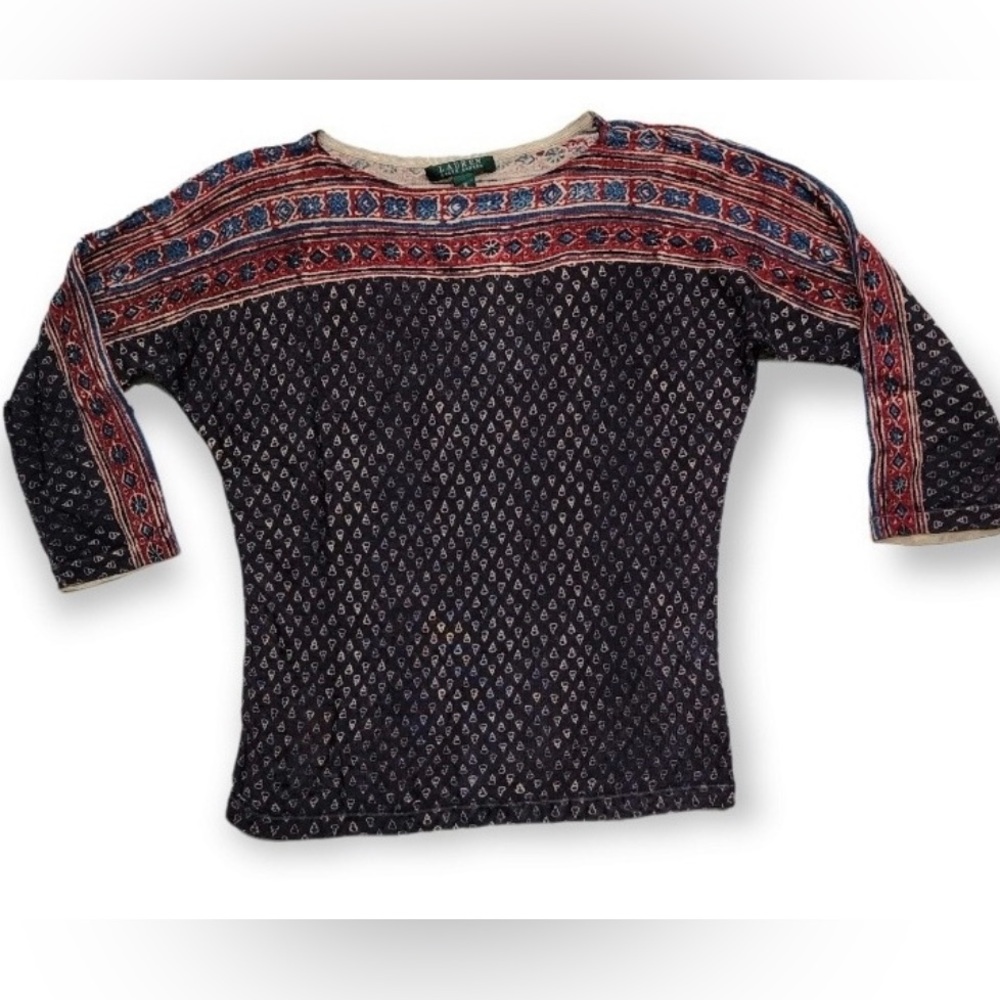Sz S Ralph Lauren Top Women’s Boho Western Coastal Indie Top